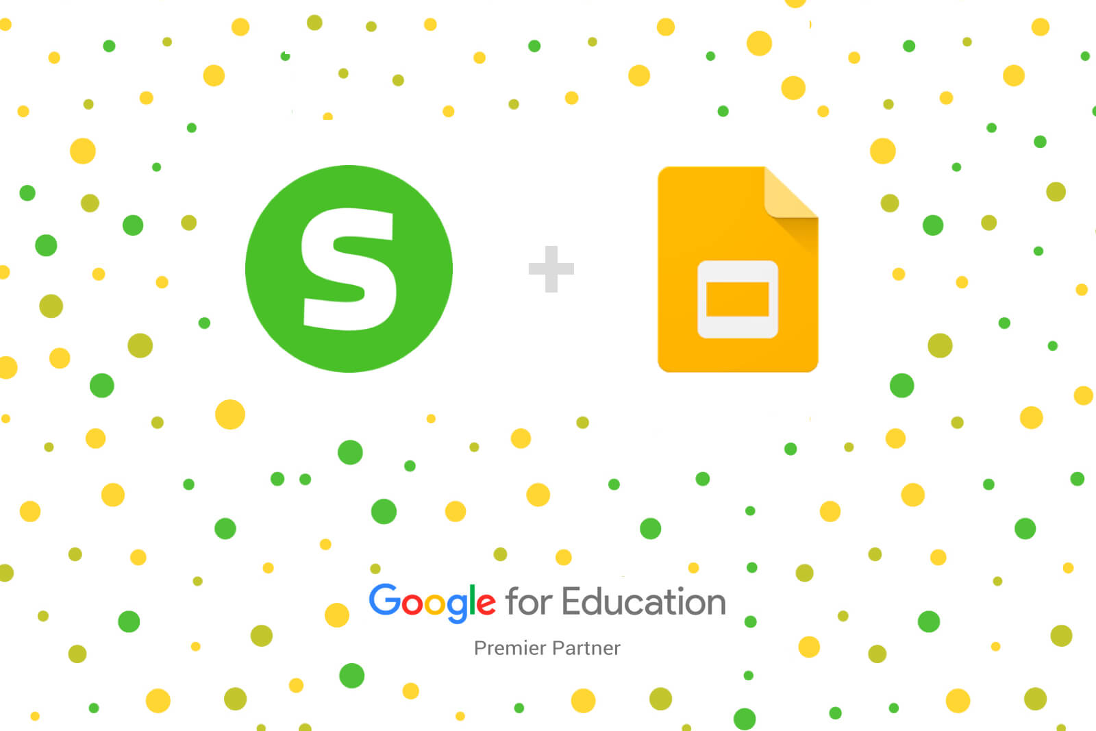 Slido logo and Google Slides logo on a white background with colored dots.