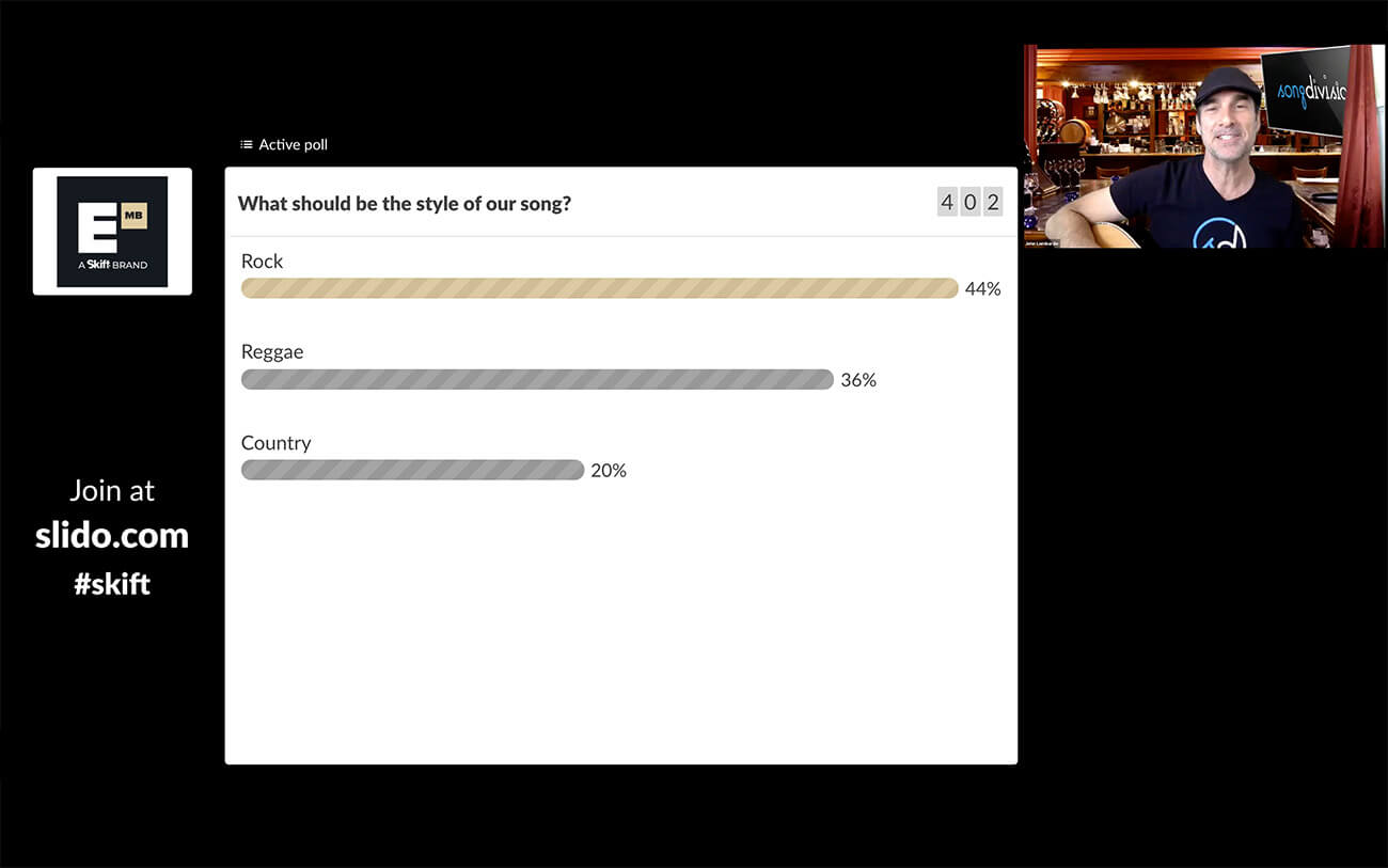 Slido live poll being used during ENGAGE event