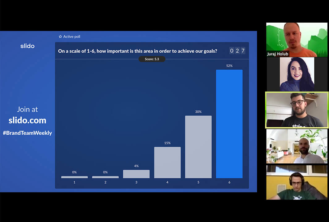 slido interactive live poll during an online meeting