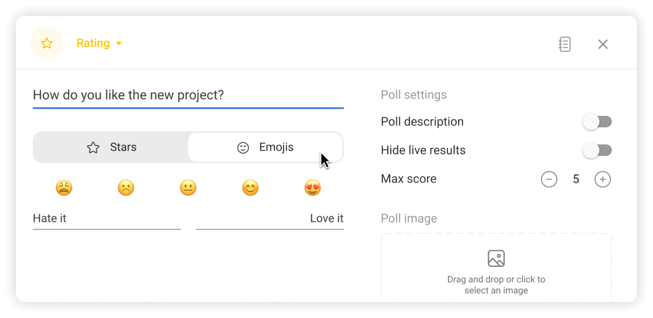 slido customizable emoji rating poll