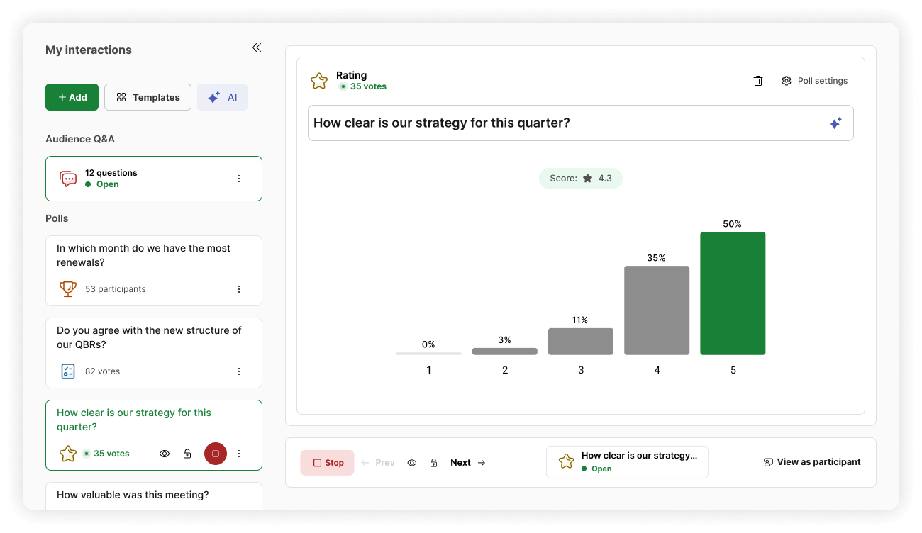 Slido vote counter stragegy