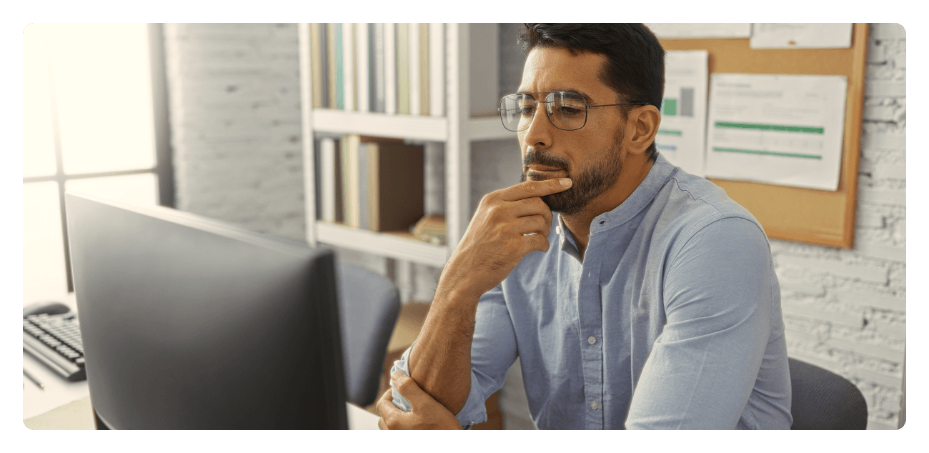 Someone deep in thought at a silent meeting